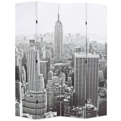 vidaXL Raumteiler klappbar 160 x 170 cm New York bei Tag Schwarz-Weiß