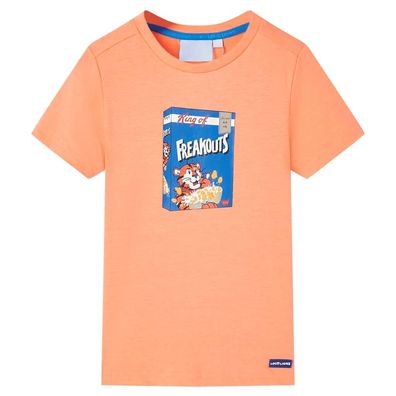 Kinder-Kurzarmshirt Neonorange 92