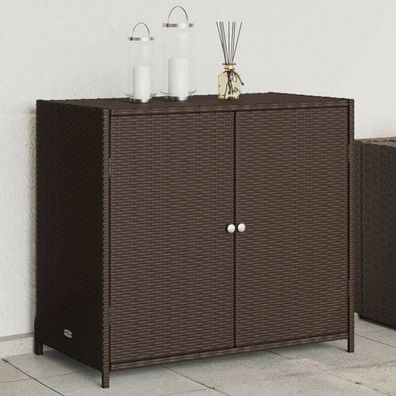 vidaXL Gartenschrank Braun 83x45x76 cm Poly Rattan