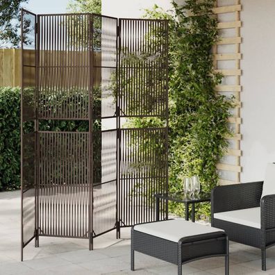 vidaXL Paravent 4-tlg. Braun Poly Rattan