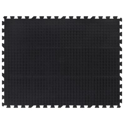 vidaXL Gummi-Bodenfliese Schwarz 12 mm 90x120 cm