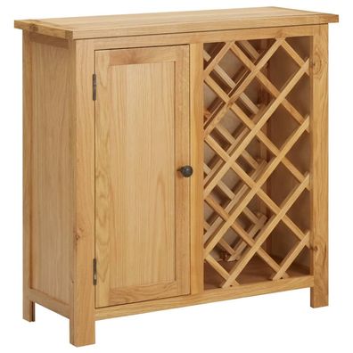 vidaXL Weinschrank für 11 Flaschen 80 x 32 x 80 cm Eiche Massivholz