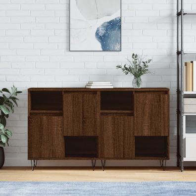 vidaXL Sideboards 2 Stk. Braun Eichen-Optik Holzwerkstoff