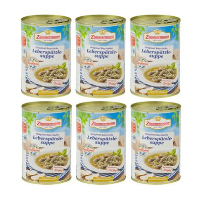 Food-United bayerische LeberspätzleSuppe Zimmermann Fleischwerke 6x400ml Dose