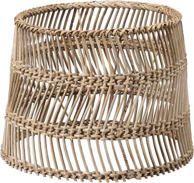 PR Home Maja Lampenschirm beige natur Rattan rund mit E27 Haltering unten 30x30x23cm