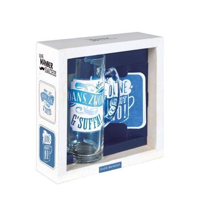 Grafik-Werkstatt Bielefeld Bier-Set Oans, Zwoa G´Suffa Oane geht no! Inhalt 0,3 l
