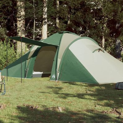 vidaXL Kuppel-Familienzelt 6 Personen Grün Wasserdicht