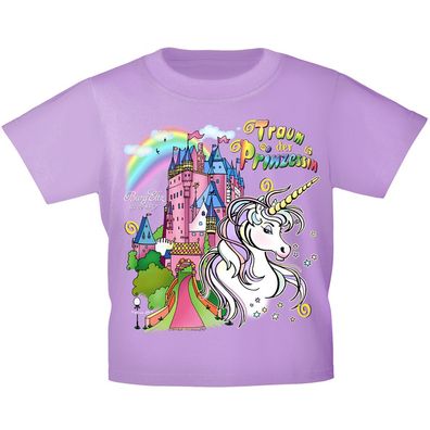 Kinder T-Shirt mit Print - Einhorn Schloß Zauber - 12430 versch. Farben Gr. 110-164