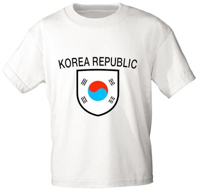 Kinder T-Shirt mit Print - Südkorea - 76138 - weiß 98/104