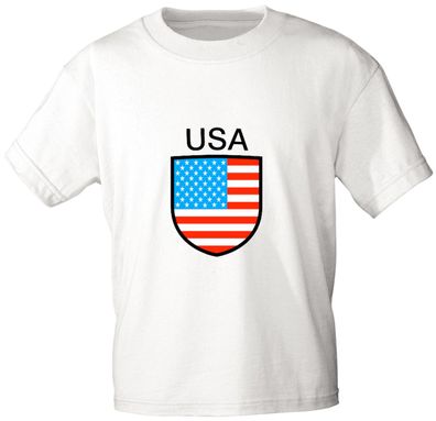 Kinder T-Shirt mit Print - USA - 76180 - weiß 98/104