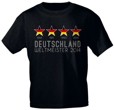 KINDER-T-Shirt mit Print - Deutschland 4 Sterne Weltmeister 2014 - 12752 schwarz - G