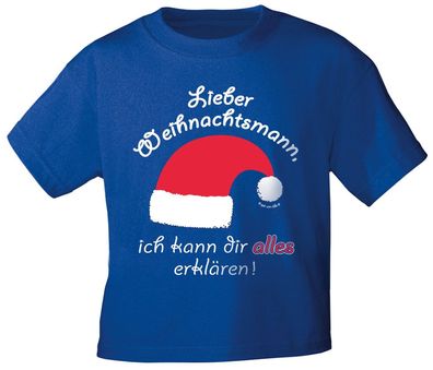 Kinder-T-Shirt mit Print - LIEBER Weihnachtsmann ... - 12706 dunkelblau - Gr. 98-164