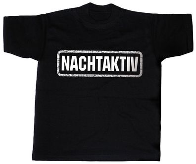Marken- T-SHIRT unisex mit Motivdruck - Nachtaktiv - 09494 - Gr. XXL
