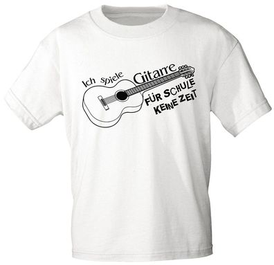 T-Shirt mit Motivdruck - Ich spiele Gitarre, für Schule keine Zeit - 10655 weiß - G