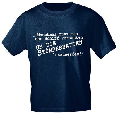 T-Shirt mit Print - .. Schiff versenken um die Stümperhaften loszuwerden - 15724-1 du