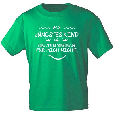 T-Shirt mit Print - Als jüngstes Kind gelten Regeln für mich nicht - 10193 Gr. M