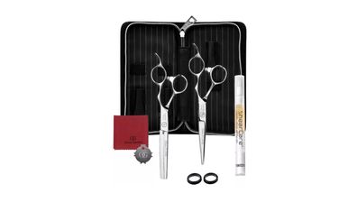 Olivia Garden SilkCut Pro Silber Set HS 5,75 Zoll und Modellierschere 6,0 Zoll