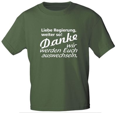 T-Shirt mit Print - Danke Liebe Regierung !... auswechseln - 10821 3XL