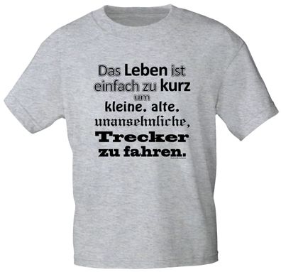 T-Shirt mit Print - Das Leben ist viel zu kurz - 10777 graumeliert - Gr. S-XXL