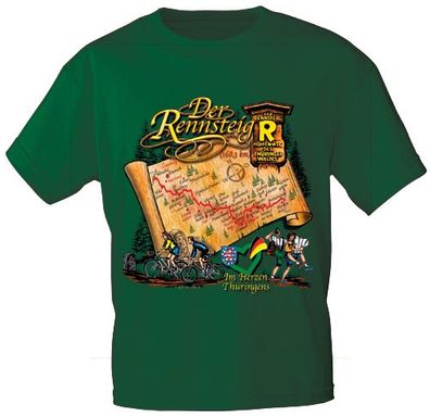 T-Shirt mit Print - Der Rennsteig - 09335 grün - Gr. S-2XL