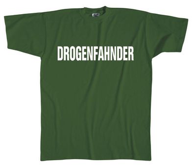 T-Shirt mit Print - Drogenfahnder - 09432 grün - Gr. S-XXL