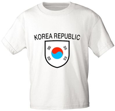 T-Shirt mit Print - Fahne Flagge Wappen Korea Republic Südkorea - 76438 weiß Gr. XX