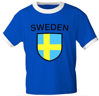 T-Shirt mit Print - Fahne Flagge Wappen Sweden Sweden - 76462 royalblau Gr. S-XXL