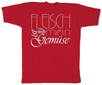 T-SHIRT unisex mit Print - Fleisch ist mein Gemüse - 10596 rot - Gr. XXL