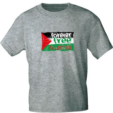 T-Shirt mit Print - Forever Free Palestine - 15773 Grau Gr. L