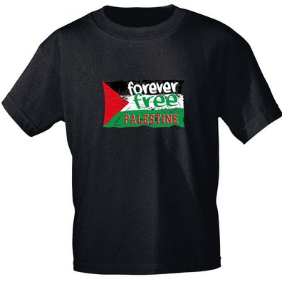 T-Shirt mit Print - Forever Free Palestine - 15775 schwarz Gr. XL