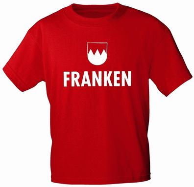 T-Shirt mit Print - Franken Emblem - 09387 rot - Gr. S-XXL