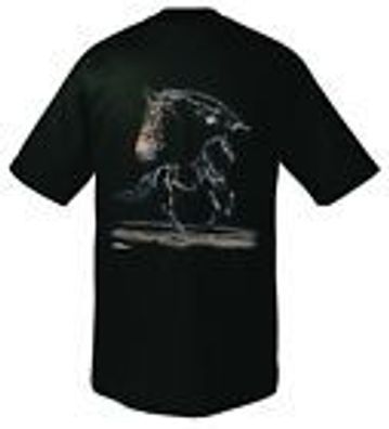 Kinder-T-Shirt mit Print - Warmblut - 08159 - schwarz - aus der ©Kollektion Bötzel