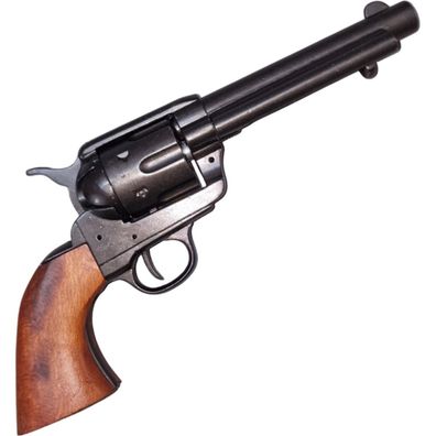 45er Deko Colt 5,5" USA 1873 schwarz, Holzgriff und längerer Lauf