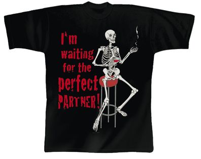 T-Shirt mit Print - I am waiting for... - 10461 schwarz - Gr. S-XXL