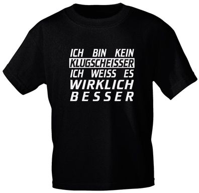 T-Shirt mit Print - Ich bin kein Klugscheisser ...- 10131 schwarz - Gr. M