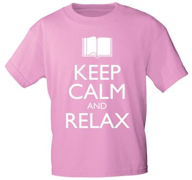 T-Shirt mit Print - Keep calm and Relax - 12906 - versch. Farben zur Wahl - Pink / XX