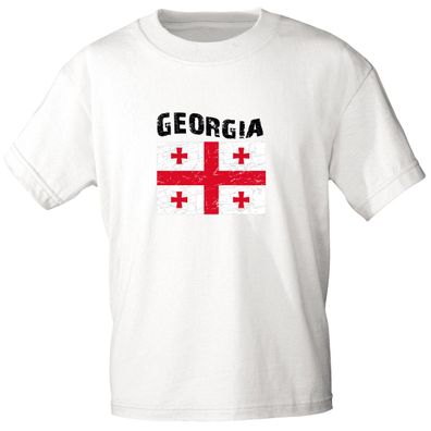 T-Shirt mit Print - Länderfahne Georgien - 76468 Gr. M