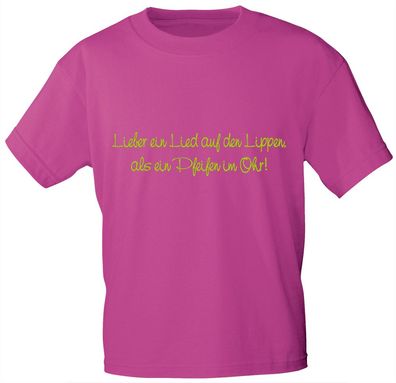 T-Shirt mit Print - Lieber ein Lied auf den Lippen .. - 10856 sorbet Gr. S