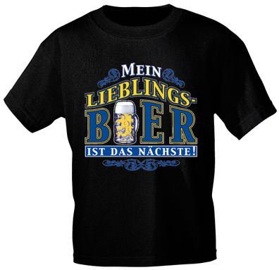 T-Shirt mit Print - Mein Lieblingsbier ist das Nächste - 09741 schwarz - Gr. S-2XL