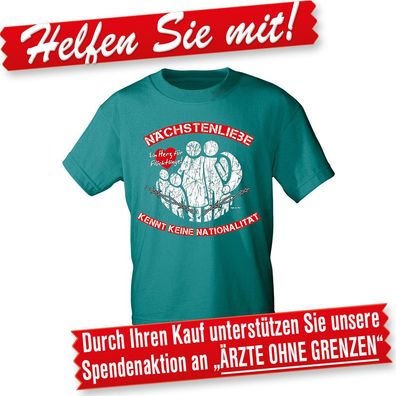 T-Shirt mit Print - Nächstenliebe kennt keine Nationalität - 09310 - Gr. L