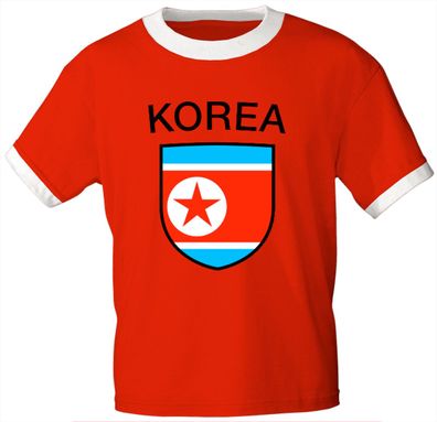 T-Shirt mit Print - Nordkorea - 76422 - rot - Gr. XXL