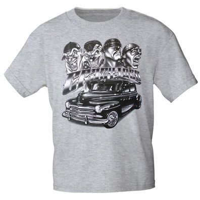 T-Shirt mit Print - Oldtimer Crazy Lord 12994 hellgrau Gr. M