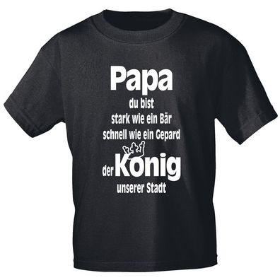 T-Shirt mit Print - Papa stark wie ein Bär.. Gepard.. König 12180 schwarz Gr. S-3XL