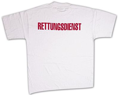 T-Shirt mit Print - Rettungsdienst - 09433 - weiß - Gr. XXL