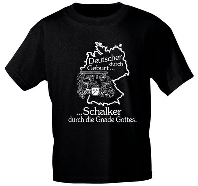 T-Shirt mit Print - Schalker - 10908 - in 2 Farben Gr. S – XXL schwarz / L