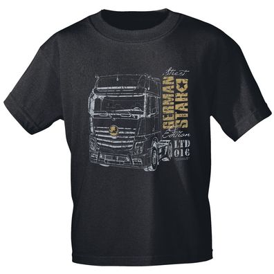 T-Shirt mit Print - Truck LKW German Star - 09884 schwarz Gr. S-3XL