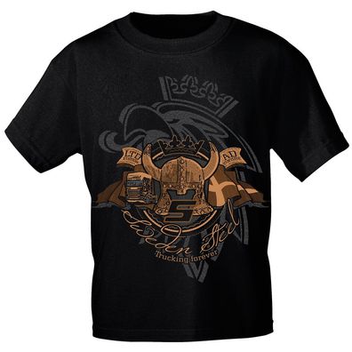 T-Shirt mit Print - Trucker - Sweden Steel Trucking forever - 10509 schwarz Gr. S