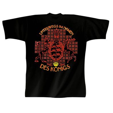 T-Shirt mit Print - Unterwegs im Namen des Königs Württemberg - 10516 schwarz Gr. S