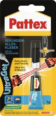 Sekundenkleber Ultra Gel 3g farblos Tube PATTEX