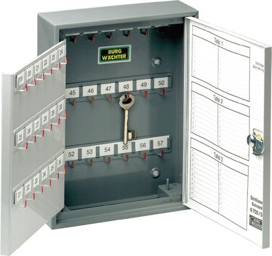 Schlüsselschrank 6700/108 R H380xB285xT105mm 2-türig m. Zylinderschl. Anz. Hak.108